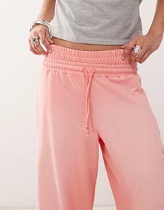 High Quality Custom Screen <b>Printed</b> Logo Elastic WaistBand Sweatpants 100% Cotton French Terry Baggy Stacked Flare Jogger - Product Image 5