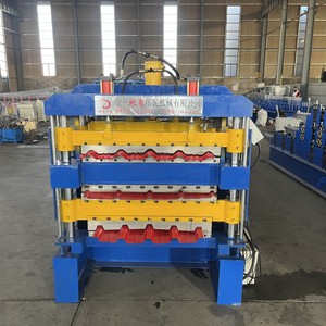 Máquina formadora de tejas de acero galvanizado de color de doble capa, máquina formadora de Tejas, máquina cortadora para rollo de techo de bobina de acero - Product Image 3