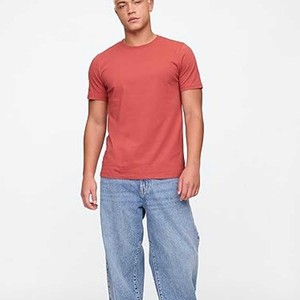 T-shirts mode coupe ample col rond t-shirt Streetwear poids lourd à manches courtes t-shirt gymnastique entraînement hauts t-shirt - Product Image 3