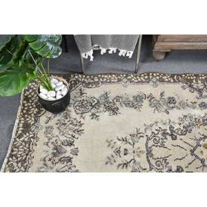 พรมขนสัตว์สีเบจสีน้ำตาลคลาสสิกขนาด3.7x6.8ฟุตทำด้วยมือแบบตุรกีการเย็บปะติดปะต่อกันเป็นรูปสี่เหลี่ยมผืนผ้าสำหรับห้องนั่งเล่นห้องนอนห้องโถงน้ำยาง4เมตร - Product Image 2