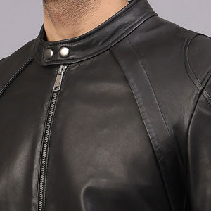 Chaqueta de cuero para hombre de entrega rápida de calle suave y cómoda chaqueta de cuero de motorista para hombre de temporada de invierno de tamaño regular para hombre - Product Image 6