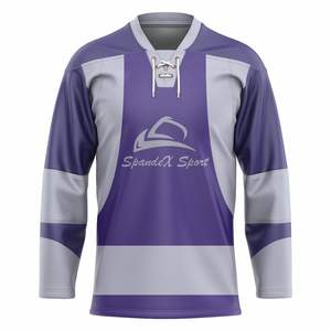 ชุดทีมฮ็อกกี้แบบระเหิดชุดเสื้อเจอร์ซีย์ฮ็อกกี้น้ำแข็งสีชมพูตลกพร้อมเครื่องแบบ - Product Image 1