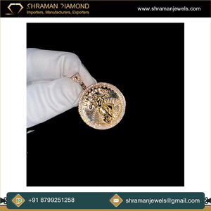 Directo de fábrica personalizado American Liberty Coin declaración 10K sólido laboratorio cultivado diamante amarillo oro Hip Hop joyería colgantes y dijes - Product Image 4