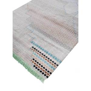 Alfombra Manchaha de Lana y Seda Anudada a Mano, Color Marfil, Diseño Abstracto, Alfombra Rectangular para Sala de Estar, Pasillo o Dormitorio, Modelo Puzzle-Lub-43 - Product Image 2