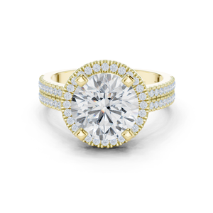 Anillo de moissanita de 10K con diseño de Halo oculto Joyería de lujo - Product Image 4