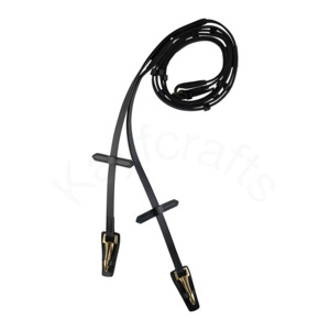 Tali kekang kulit tahan lama dengan sumbat pegangan karet dan kait jepret kuningan untuk kuda - Product Image 1
