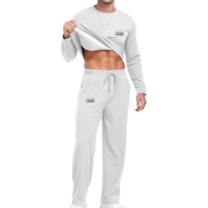 Survêtements pour hommes 2 pièces survêtement athlétique décontracté pull à manches longues tenues de sport de course - Product Image 2