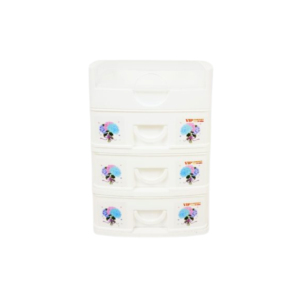 Multi-Purpose Mini Plastic <b>Stackable</b> Injection Molded Modern Desktop Bathroom Cabinet 4 <b>Drawers</b> Storing Stationery Cosmetics - Product Image 1