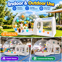 Dôme à bulles gonflable transparent en PVC avec entrée tunnel, 10ft 13ft, avec souffleur d'air et tapis rebondissant pour fêtes et aires de jeux