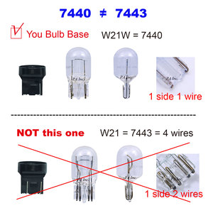 ชุดอุปกรณ์หลอดไฟหน้า LED 7440 T20 50W 6 โอห์ม พร้อมตัวต้านทานโหลด รีเลย์ สายไฟ อะแดปเตอร์ ป้องกันการกระพริบ Canbus อุปกรณ์เสริมไฟ PA 12V - Product Image 5