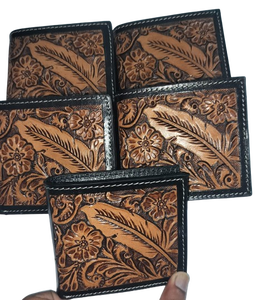 Phong cách tay Dụng cụ Da RFID chặn điều hành túi Bohemian Thiết kế hộp sọ trắng cho Unisex - Product Image 1