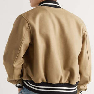 Custom College <b>Varsity</b> Style Letterman Blank <b>Bomber</b> <b>Jacket</b> with Stand Collar and Front Logo for <b>Men</b> Women Students Winter - Product Image 3