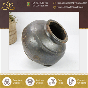 Antiguo Vintage marrón esmaltado rústico hierro olla Matka cantidad a granel exportador venta para interior exterior decoración del hogar uso - Product Image 5