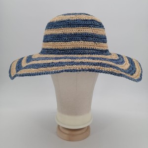 Natural Blue Crochet <b>Straw</b> <b>Hat</b> M Casual Sun Protection Wide Brim Summer Beach <b>Hat</b> - Product Image 1