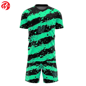 Uniforme de fútbol de manga corta de nuevo estilo de moda para adultos Jersey de fútbol de corte automatizado Top 100% poliéster de secado rápido - Product Image 3