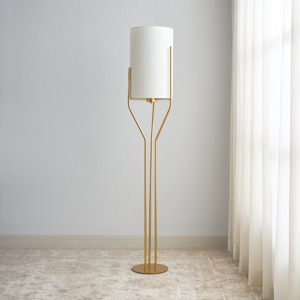 Moderna sala de estar de lujo decoración del hogar elegante forma de hongo lámpara de pie de tela blanca elegante soporte dorado LED para uso en el hogar y la Oficina - Product Image 6