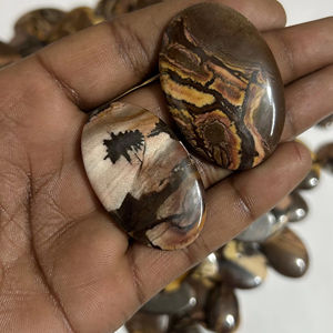 Cabujón de jaspe de capuchino Natural de grado AAA +, fabricación de joyas de piedras preciosas sueltas únicas, lote al por mayor vendido, gemas Trimurti de terceros - Product Image 2