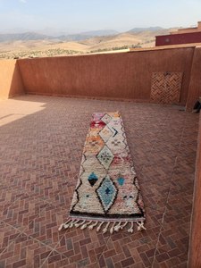 Alfombra de Lana Anudada a Mano Estilo Marroquí, Alfombra Persa con Borlas para Sala de Estar, Dormitorio, Comedor, Pasillo, Pelo Medio - Product Image 1