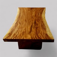 Table de salle à manger moderne en bois massif de Suar séché, grande dalle naturelle à bords bruts, unique, pour entrées, hôtels, restaurants, cuisines