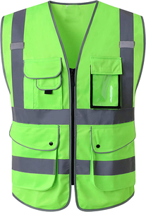 Chaleco de seguridad para mujeres y hombres, alta visibilidad, con bolsillos, cremallera frontal, chalecos de seguridad para trabajadores, chaleco de construcción, uniforme. - Product Image 3