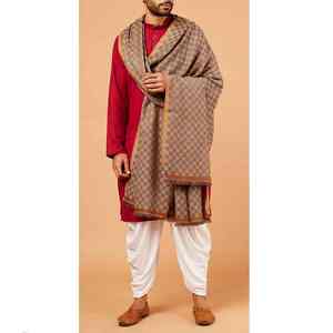 Men Soft <b>Wool</b> <b>Shawl</b> Breathable 300g Winter Warm Traditional Solid Color Office Wear Wrap - Product Image 1