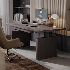 Nouveau bureau d'écriture en bois massif pour chambre à coucher, bureau d'ordinateur rectangulaire fumé, modèle DESK2-0050 - Product Image 4