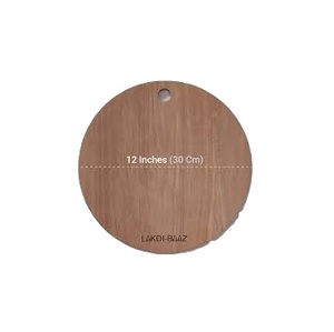 Tabla de cortar de madera redonda hecha a mano para uso en la cocina para cortar verduras y frutas - Product Image 1