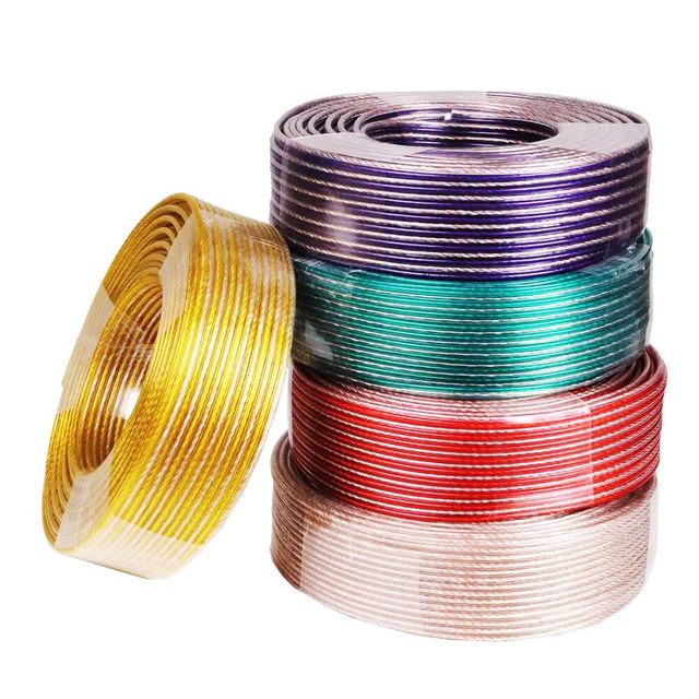 OEM Customized OFC/CCA Conductor Car Audio Speaker Cable Transparent Speaker Wire
