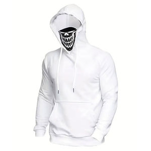 Logo personnalisé Broderie Double Capuche Ninja Double Couche Pull Balaclava Hoodies Hommes Full Zip Hommes Hoodies - Product Image 6
