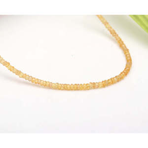 Collier fin en argent sterling 925 avec perles de saphir jaune facettées de 2,5 à 3,5 mm - Product Image 4