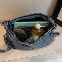 Sac à main en jean tendance pour femmes, style décontracté de rue, sac en jean classique pour femmes