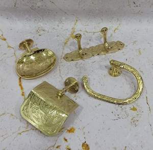 Juego de Baño de Latón, Accesorios Duraderos Diseñados para Ambientes Húmedos con Rendimiento Resistente al Óxido - Product Image 5