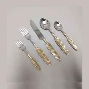 Hot Selling Traditional Stainless Steel Horn Handle Cutlery Set Mirror Polished <b>Flatware</b> for Home Hotel Restaurant Use - Product Image 3