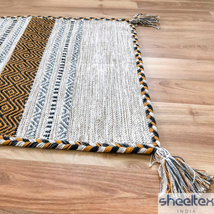 Modern Traditional Design Striped Ethnic Cotton <b>Runner</b> Rug Handcrafted and Handwoven <b>for</b> Home Use <b>Washable</b> - Product Image 3