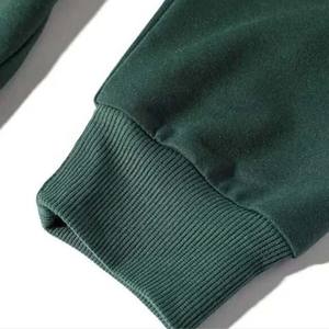 Sweat-shirts à capuche pour hommes en coton de couleur verte, coupe ample, unis, surdimensionnés, en vente, sweat-shirt à col rond personnalisé - Product Image 3