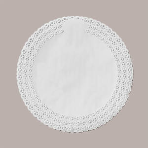 Tapetes de encaje redondos a prueba de grasa blancos de 100mm de diámetro festoneado para decoración de pasteles, 250 Uds. - Product Image 1