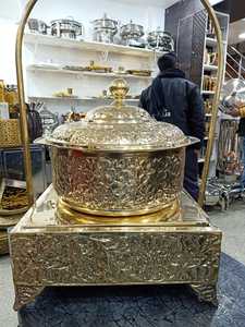 Plat à réchaud en métal de couleur or rose au design moderne et exclusif à prix de gros - Product Image 5