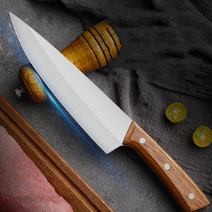 Cuchillo de chef japonés de fábrica de cubiertos OEM ODM personalizado al por mayor cuchillo de cocina de metal con hoja de acero al carbono mango de madera - Product Image 5
