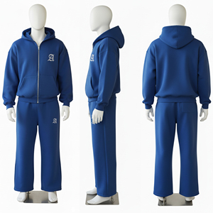 ชุดเซ็ตเสื้อฮู้ดดี้และกางเกงจ็อกเกอร์ทรงหลวมแบบหนานุ่ม 2 ชิ้น ผ้าฟลีซ ชุดวอร์มผู้ชาย - Product Image 2