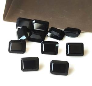 Pierres précieuses à facettes de spinelle noire naturelle faite à la main de haute qualité 4x6mm-8x10mm octogone coupé en vrac avec jeu de couleur pour la fabrication de bijoux - Product Image 3