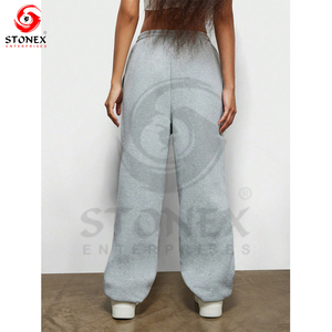 กางเกงวอร์มผ้าฝ้าย100% ของผู้หญิงเอวยางยืดใส่เล่นฟิตเนสแบบลำลองมีกระเป๋า - Product Image 2