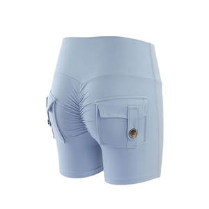 Short de sport taille haute pour femme, short de gymnastique respirant avec poche boutonnée, short de sport pour femme, nouvel arrivage - Product Image 1