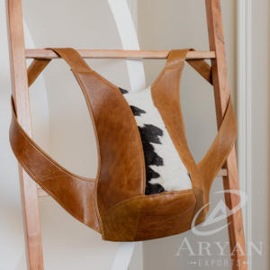 Nouveaux cheveux sur peau de vache hommes décontracté Anti-vol sac à dos en cuir véritable sac à dos vacances sac Vintage marron géométrie forme sac à dos - Product Image 2