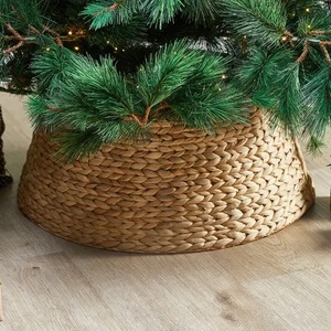 Decoración navideña para el hogar: cesta de mimbre plegable para plantas con jacinto de agua natural, aderezo perfecto para árboles de Navidad - Product Image 3