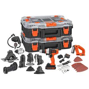 Kit Combinado de Herramientas Eléctricas Inalámbricas de 20V MAX, con Batería y Cargador, Juego de 10 Piezas de Plástico - Product Image 1