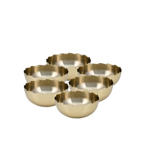 Ensemble de bols de service contemporains en métal poli Articles de service décoratifs élégants pour table à manger, cuisine et décoration intérieure - Product Image 1