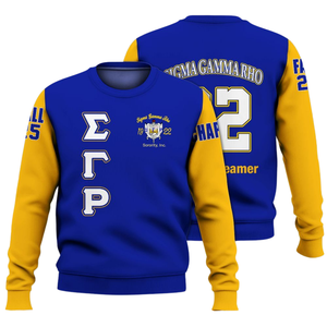 Sudadera con Cuello Redondo de la Hermandad Sigma Gamma Rho 1922, Ropa Azul y Dorada, Sudadera Griega de Forro Polar Premium, Ropa de Invierno para Mujer, Estilo de Regalo - Product Image 3