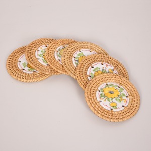 Tea Cup Coasters for Wedding Decoration Rattan coaster <b>Set</b> With Holder Luxury Dining <b>Placemats</b> - Product Image 2