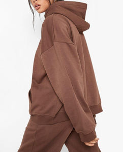 Nuevas sudaderas con capucha de moda para mujer, jerséis de peso pesado 100%, sudaderas con capucha de algodón para mujer, sudadera holgada de Color sólido para mujer - Product Image 6