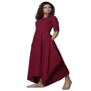 Vestidos Casuales Verano 2022, Vestido Camisero Corto de Lino y Algodón con Volantes, Manga Larga, Cuello Redondo, Holgado, Transpirable, para Mujer - Product Image 1